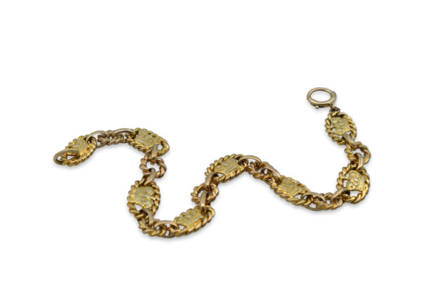 9k Gold Vintage Crown Bracelet - Image 2