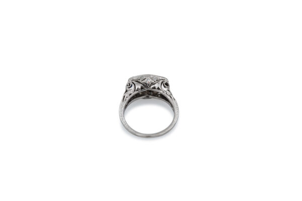 Deco Diamond + Sapphire Ring - Image 3