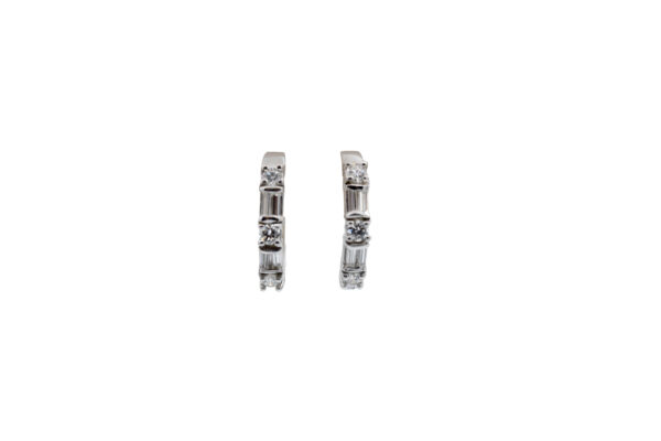 Mixed Cut Diamond Hoops