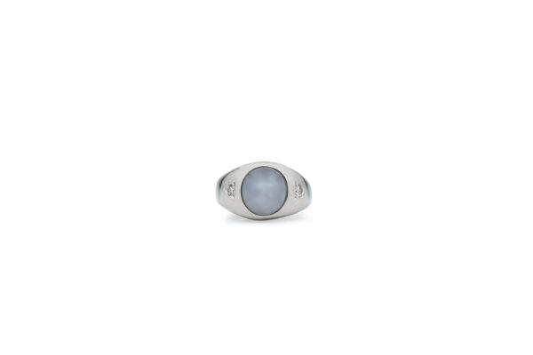 Natural Star Sapphire + Diamond Ring