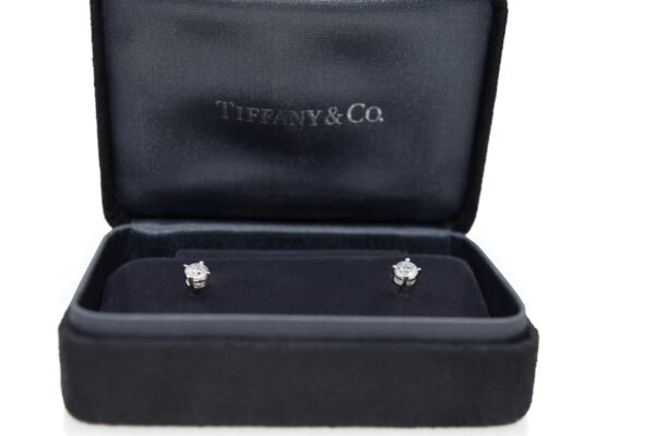 Tiffany & Co. Platinum Diamond Studs - Image 2