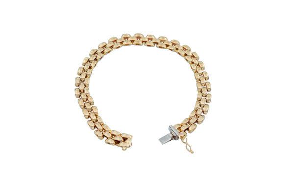 14k Yellow Gold Panther Link Bracelet - Image 3