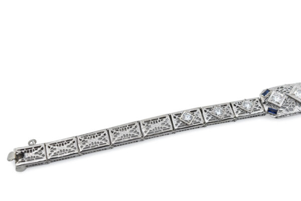 Deco-Style Diamond + Sapphire Bracelet - Image 2