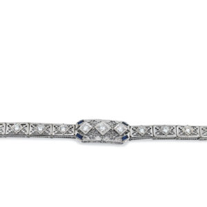 Deco-Style Diamond + Sapphire Bracelet