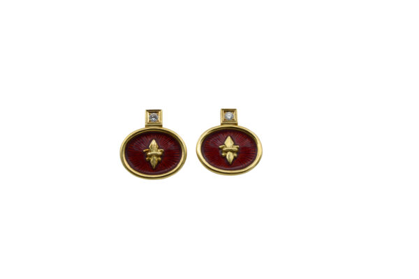 Elizabeth Gage Enamel + Diamond Earrings - Image 4