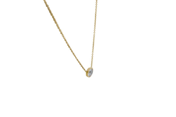 Rose Gold Diamond Solitaire Necklace - Image 2