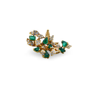 Vintage Emerald + Diamond Slide Pendant