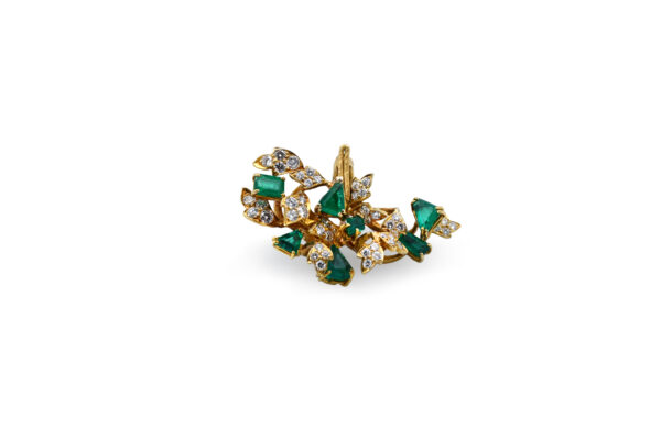 Vintage Emerald + Diamond Slide Pendant
