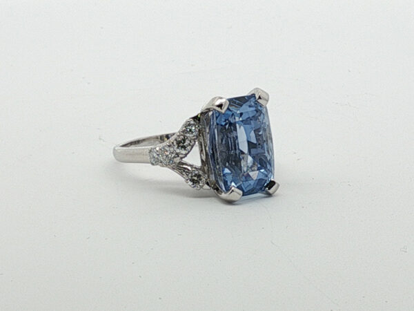 Vintage 10.38 Ct Sapphire + Diamond Cocktail Ring - Image 3
