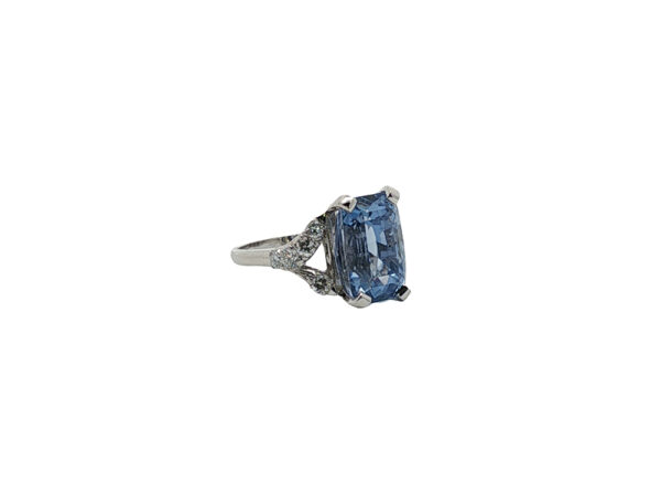 Vintage 10.38 Ct Sapphire + Diamond Cocktail Ring - Image 2