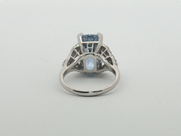 Vintage 10.38 Ct Sapphire + Diamond Cocktail Ring - Image 2