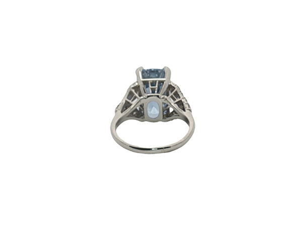 Vintage 10.38 Ct Sapphire + Diamond Cocktail Ring - Image 3