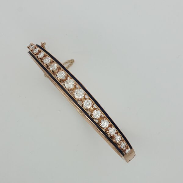 Mid-Century Diamond + Enamel Bangle