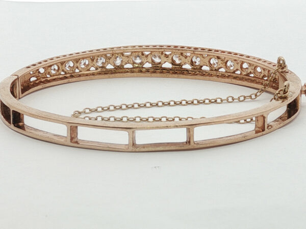 Mid-Century Diamond + Enamel Bangle - Image 3