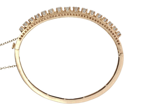 Mid-Century Diamond + Enamel Bangle - Image 3