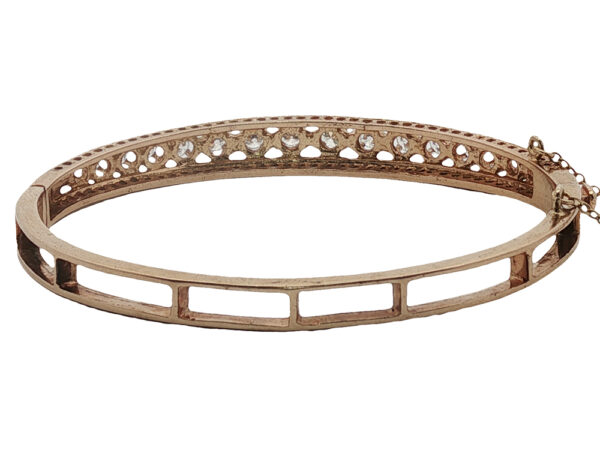 Mid-Century Diamond + Enamel Bangle - Image 2