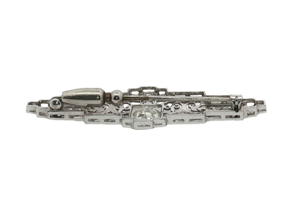 Platinum Deco Diamond Brooch - Image 2