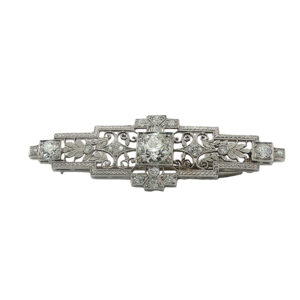 Platinum Deco Diamond Brooch
