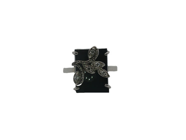 Vintage Onyx + Diamond Ring