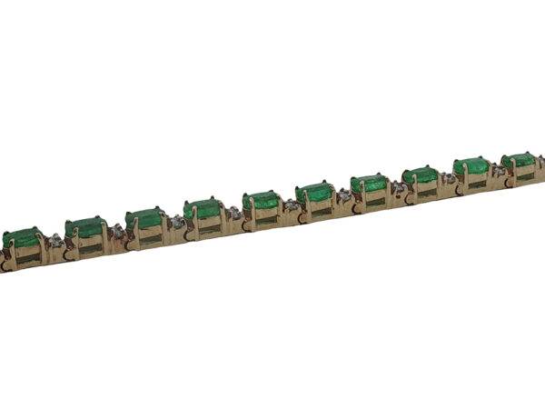14k Gold Emerald + Diamond Bracelet - Image 2