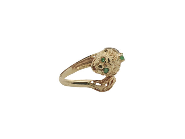 Vintage Yellow Gold Lion Ring
