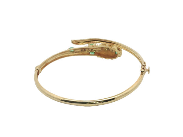 Vintage 18k Yellow Gold Lion Bangle - Image 4