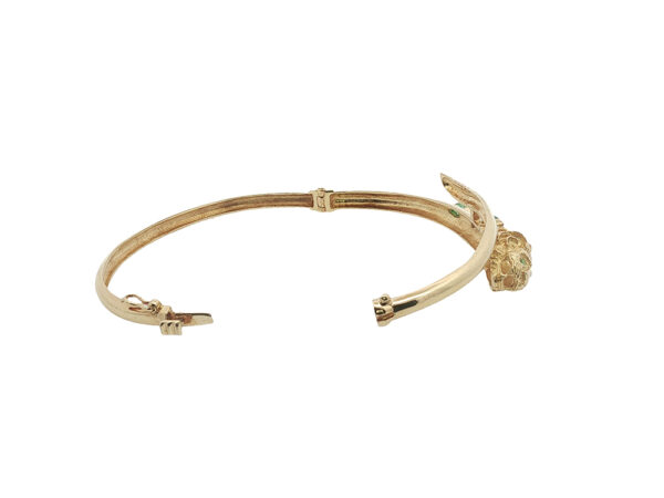 Vintage 18k Yellow Gold Lion Bangle - Image 5