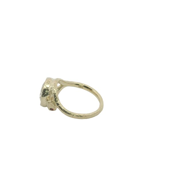 Custom 18k Gold Diamond Snake Ring - Image 5