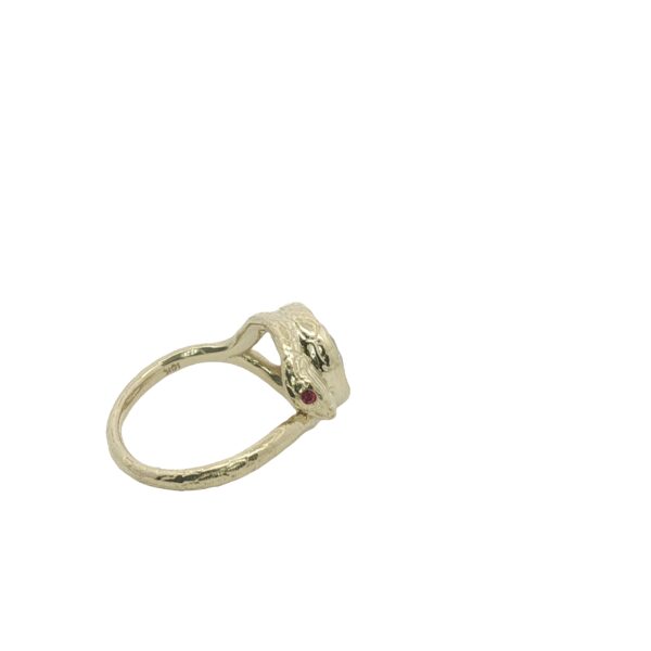 Custom 18k Gold Diamond Snake Ring - Image 6