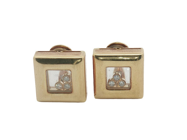 Chopard 18k Yellow Gold Diamond Happy Earrings