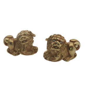 Kieselstein Cord Gold Guarding Lion Cufflinks