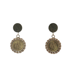 Yellow Gold Dos Pesos Earrings