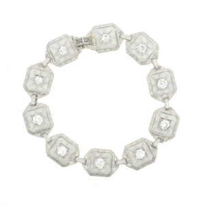 Deco Rock Crystal + Diamond Bracelet