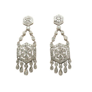 Deco-Style Diamond Chandelier Earrings