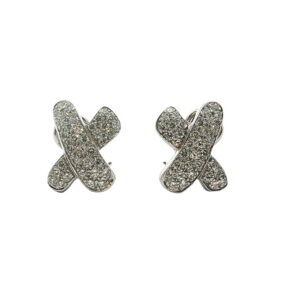18k Gold Diamond X Earrings