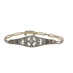 Deco-Era Two-Tone Diamond + Sapphire Bracelet
