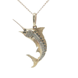Marlin Sapphire + Diamond Pendant