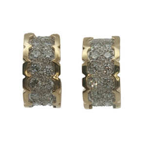Two-Tone Diamond Hoop Earrings