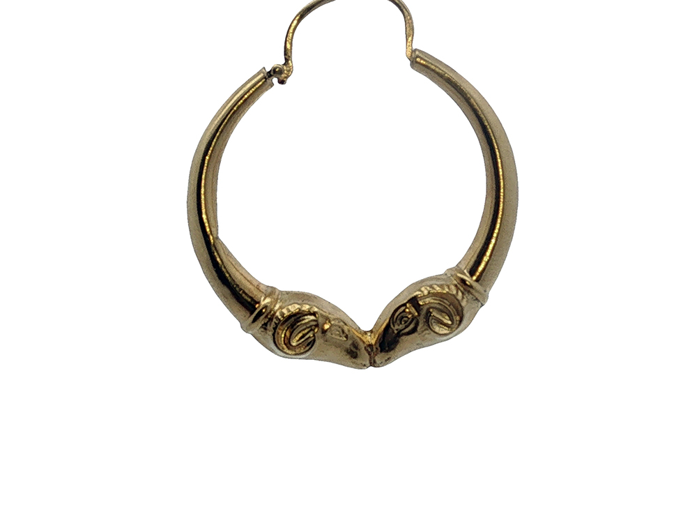 Vintage Ram Hoop Earrings