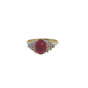 18k Gold Ruby + Diamond Ring