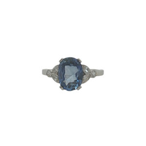 Vintage Ceylon Sapphire + Diamond Ring
