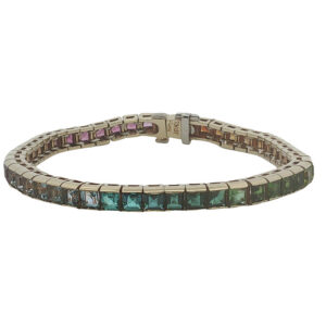18k Gold Gemstone Rainbow Bracelet