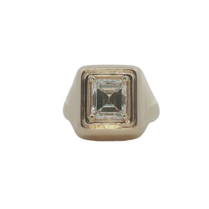 Gold Chunky Emerald Cut Diamond Ring