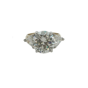 Two-Tone 7.40 Carat Total Three-Stone Ring
