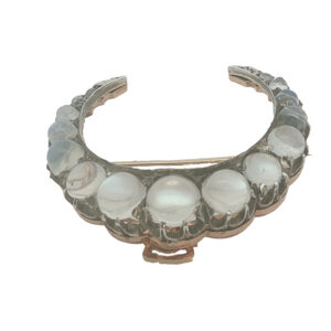 Antique Moonstone Crescent Pin/Pendant