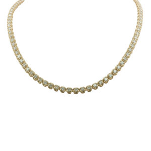 18k Yellow Gold Diamond Tennis Necklace